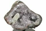 9.5" Amethyst Geode with Calcite on Metal Stand - Uruguay - #199667-1